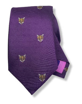 Seaward and Stearn English Woven Silk Fox Head Tie: Purple