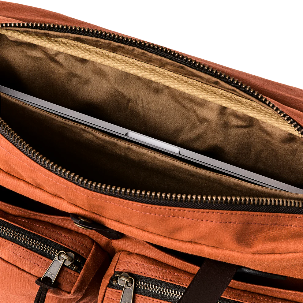 Filson 24 Hour Tin Cloth Briefcase: Rust