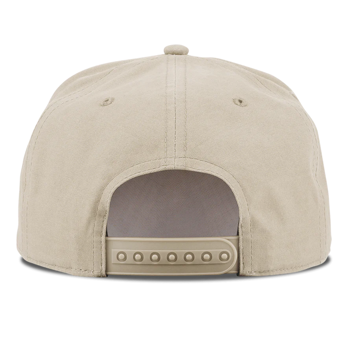 Branded Bills Bare Curved Canvas 5 Panel Rope Hat: Beige