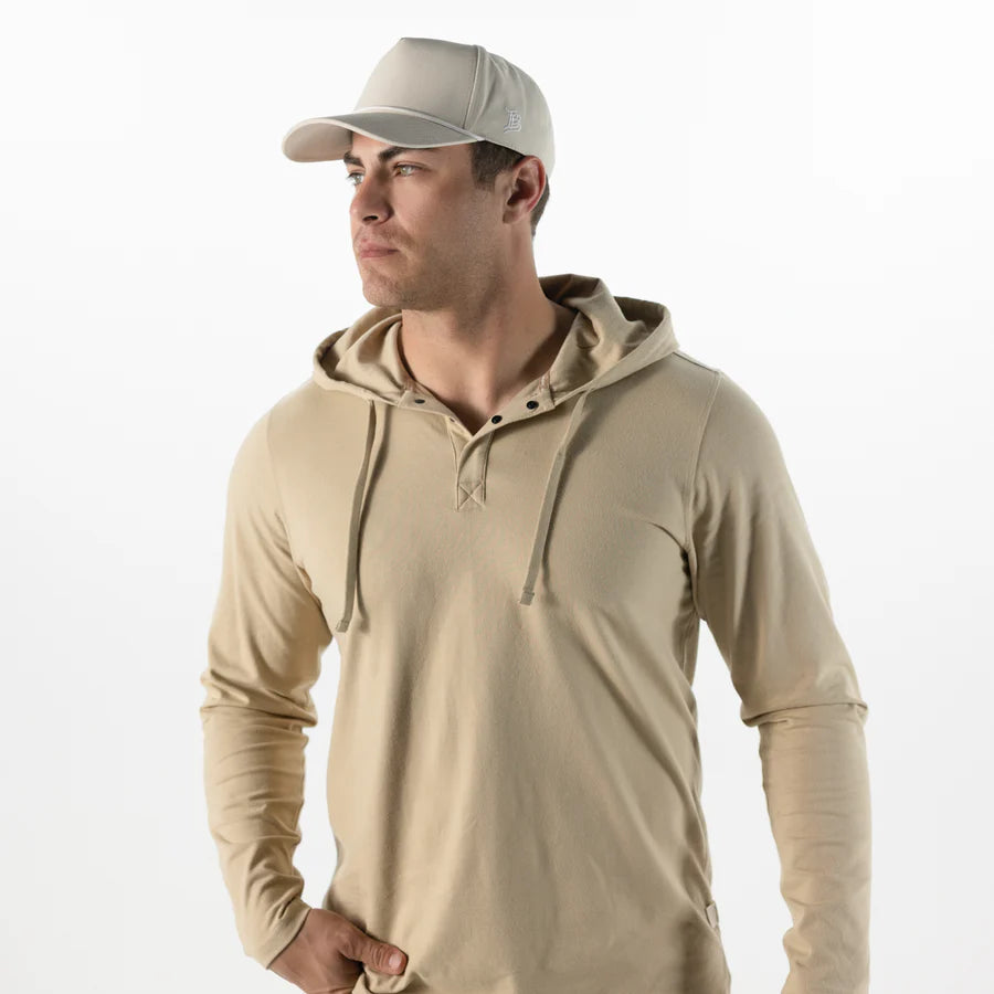 Branded Bills Bare Curved Canvas 5 Panel Rope Hat: Beige