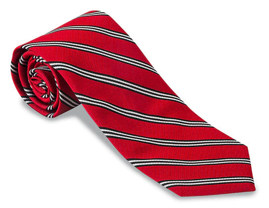 R. Hanauer Red/Black Brooks Stripe Tie