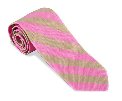 R Hanauer Pink/Khaki Kensington Stripe Tie