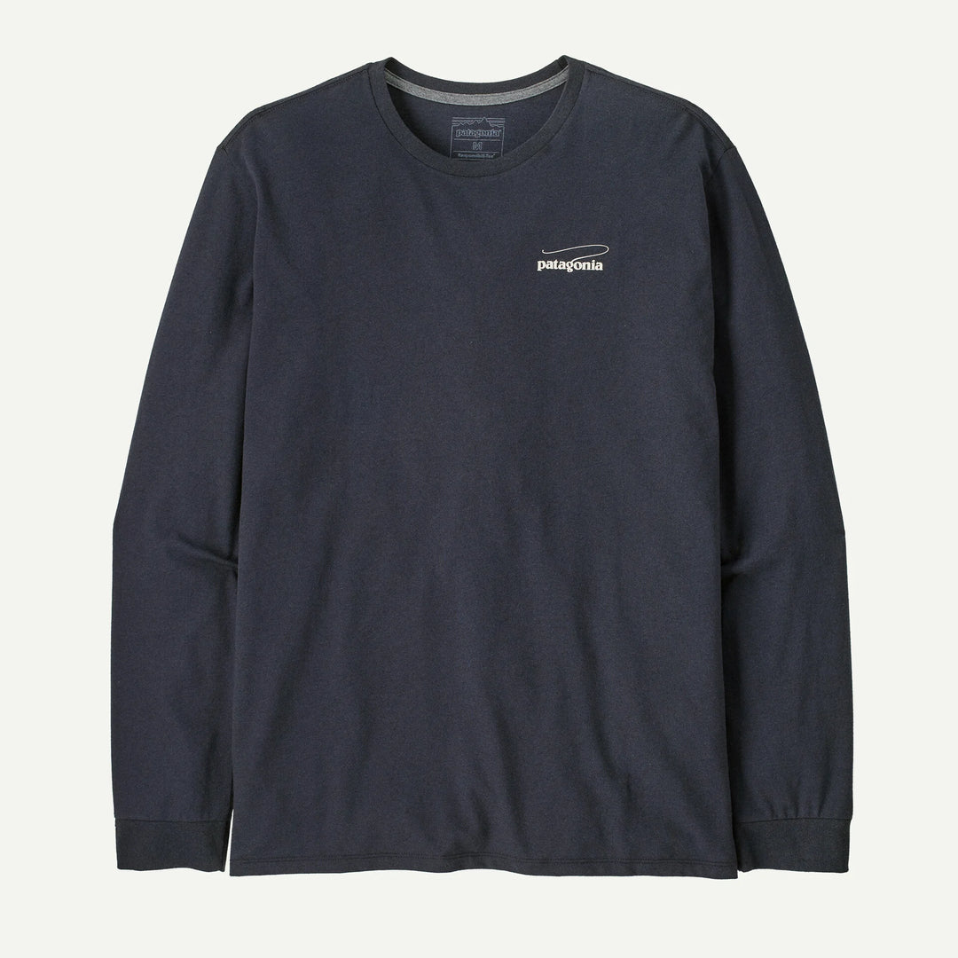 Patagonia Men's Long-Sleeved Casting Logo Responsibili-Tee®: Smolder Blue