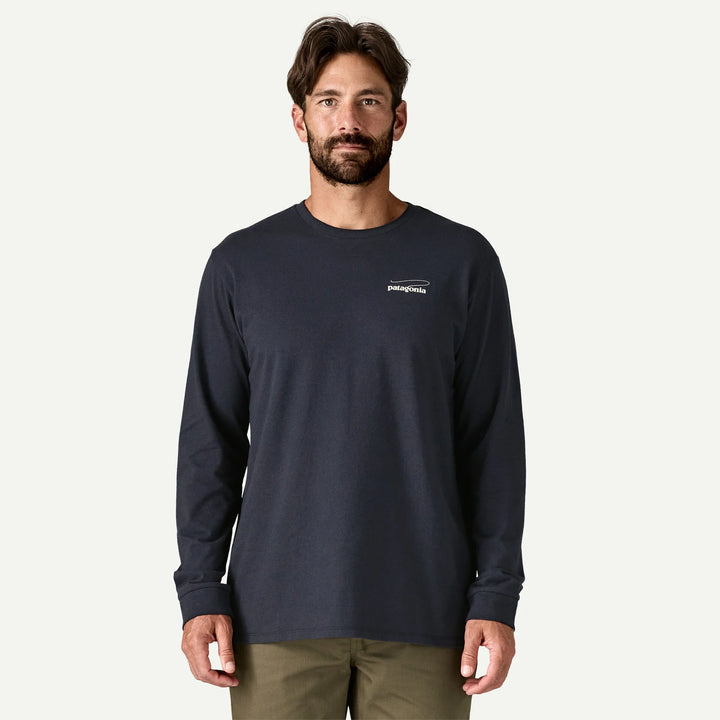 Patagonia Men's Long-Sleeved Casting Logo Responsibili-Tee®: Smolder Blue