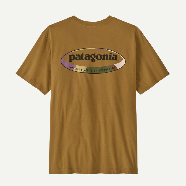 Patagonia Men's '95 Oval Logo T-shirt: Bobcat Brown - Sunshine