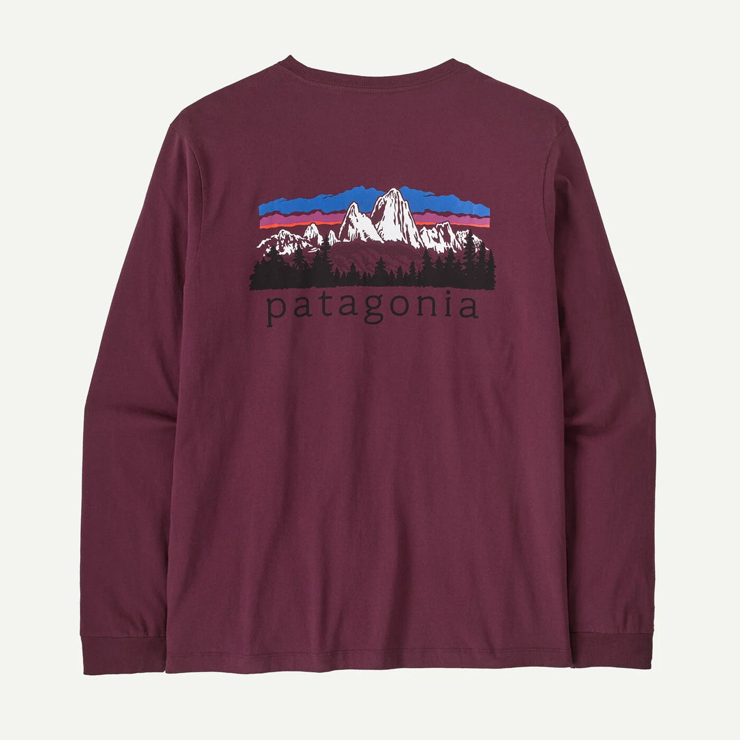 Patagonia Men's Long-Sleeved Fitz Roy Foothills T-Shirt: Berry Fig