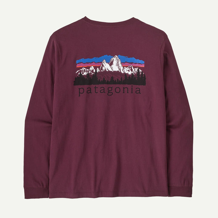 Patagonia Men's Long-Sleeved Fitz Roy Foothills T-Shirt: Berry Fig