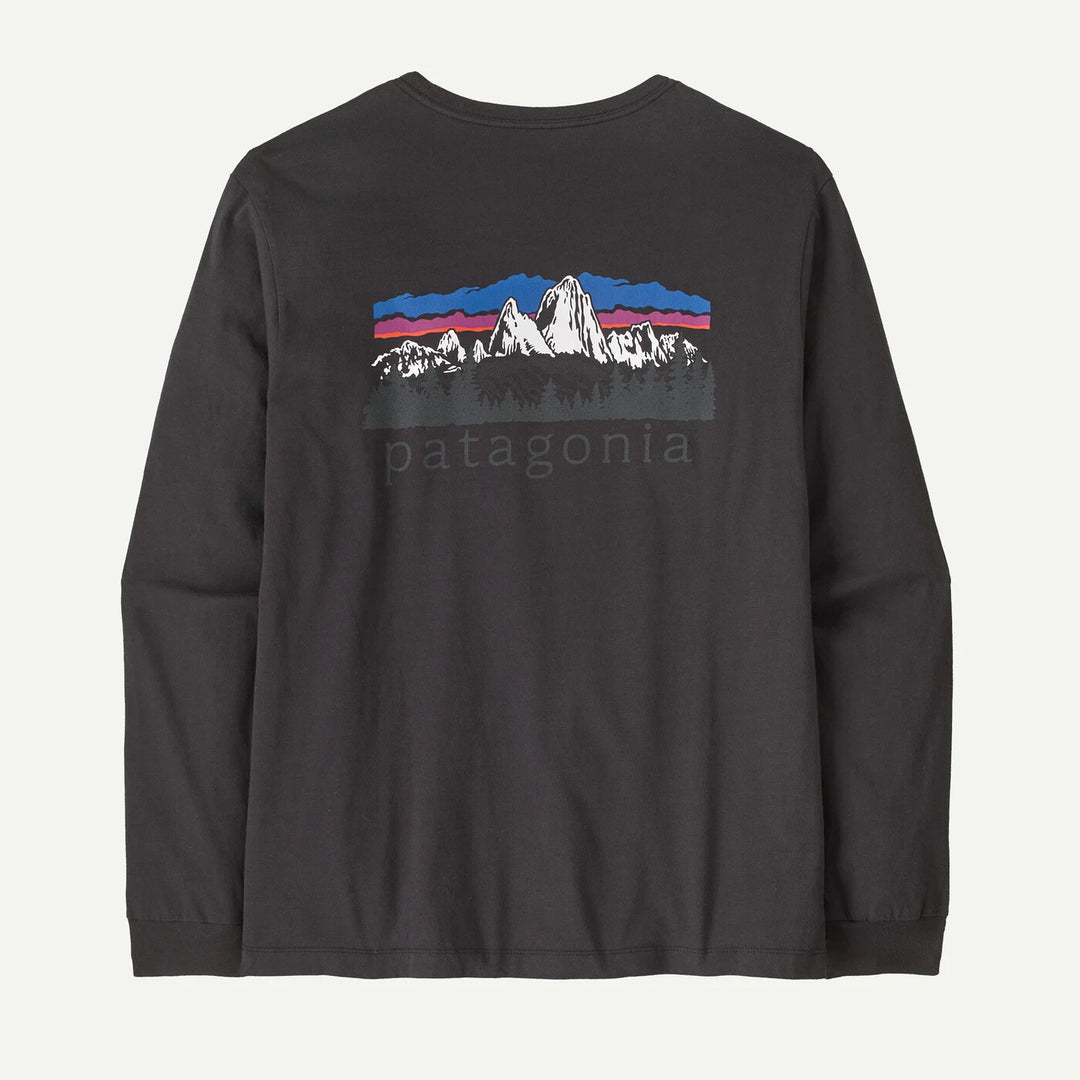 Patagonia Men's Long-Sleeved Fitz Roy Foothills T-Shirt: Ink Black