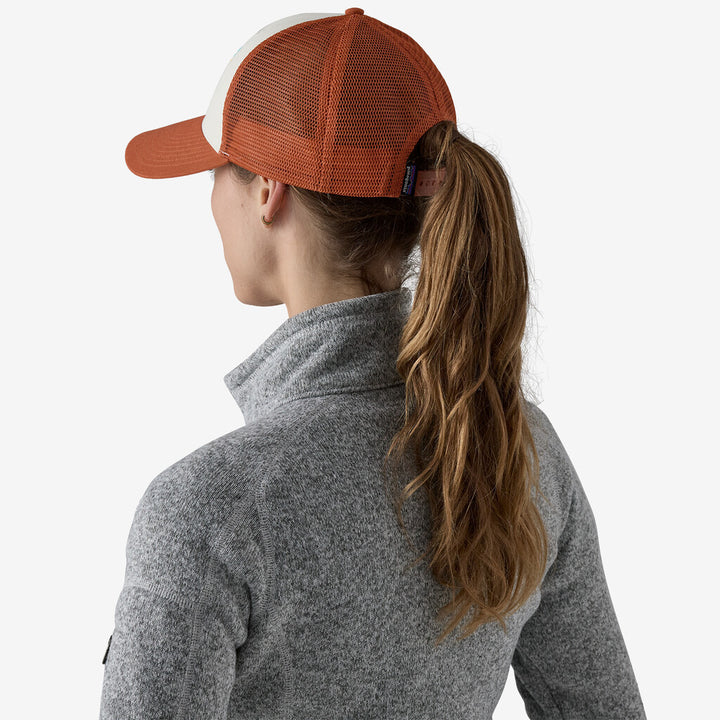 Patagonia Line Logo Ridge LoPro Trucker Hat :  White w/Burnished Red
