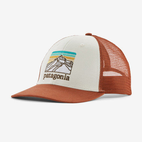 Patagonia Line Logo Ridge LoPro Trucker Hat :  White w/Burnished Red