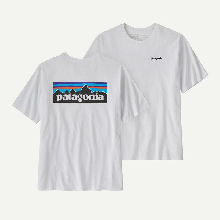 Patagonia Men's P-6 Logo Responsibili-Tee®:  P-6 Outline: White