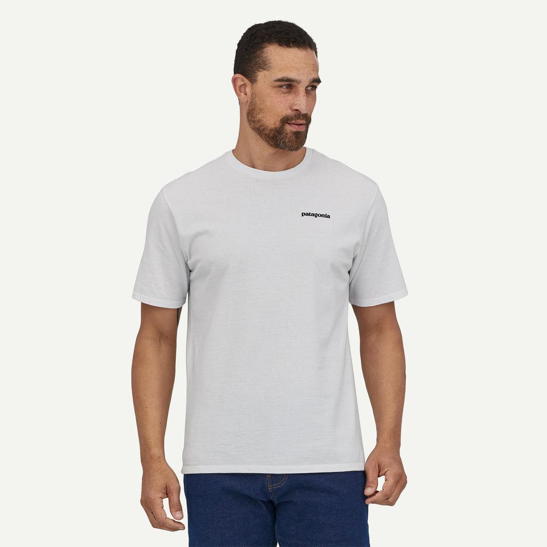 Patagonia Men's P-6 Logo Responsibili-Tee®:  P-6 Outline: White