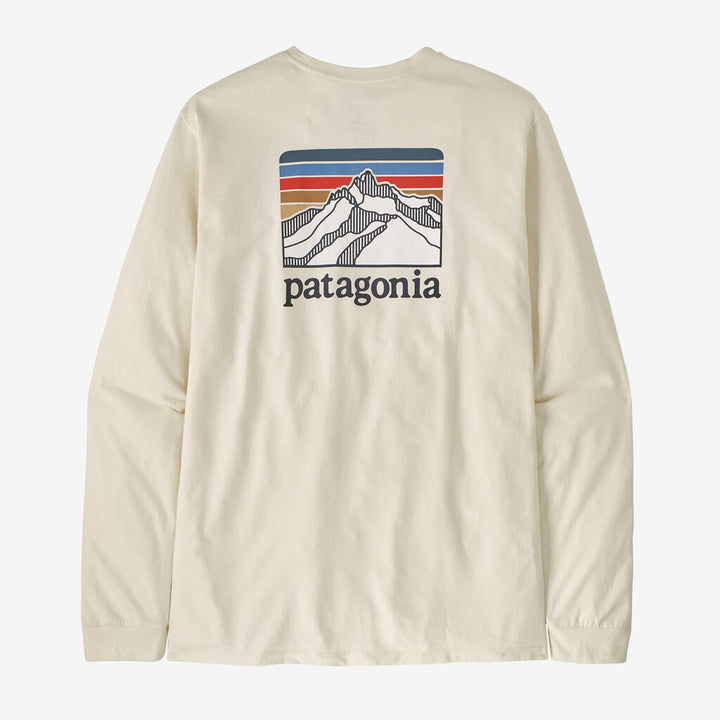 Patagonia Men's Long-Sleeved Line Logo Ridge Responsibili-Tee®: Birch White