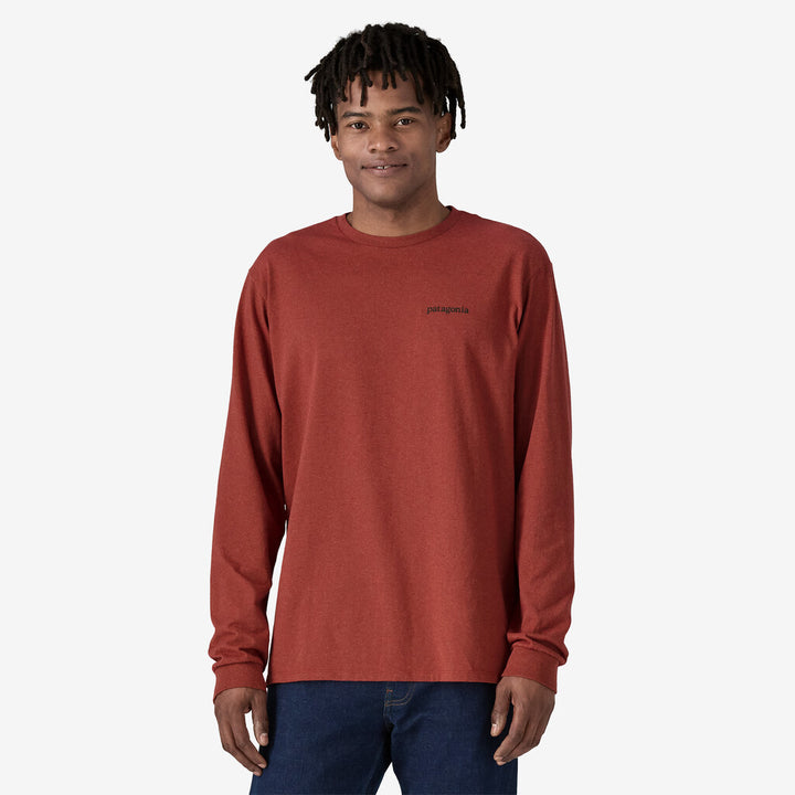 Patagonia Men's Long-Sleeved Line Logo Ridge Responsibili-Tee®: Burnished Red