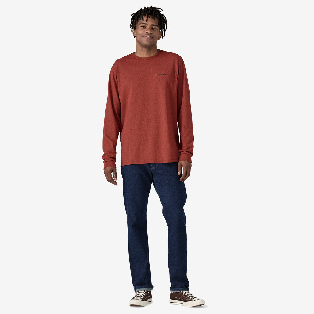 Patagonia Men's Long-Sleeved Line Logo Ridge Responsibili-Tee®: Burnished Red