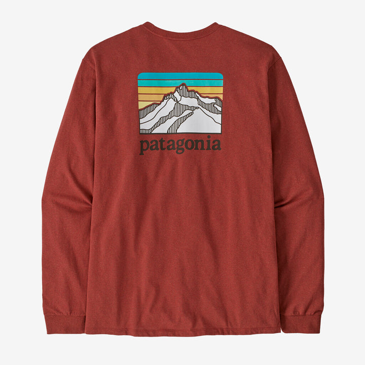 Patagonia Men's Long-Sleeved Line Logo Ridge Responsibili-Tee®: Burnished Red