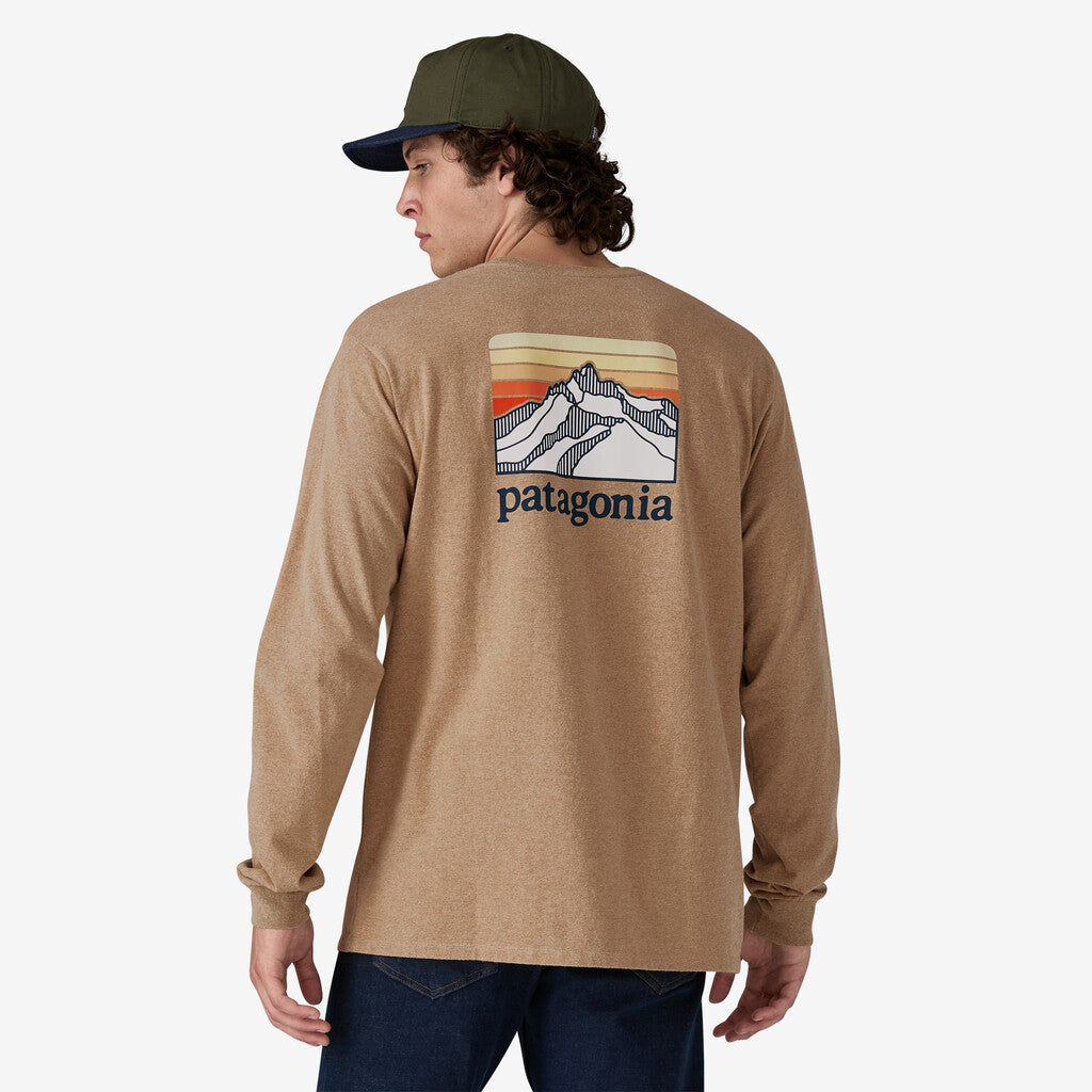 Patagonia Men's Long-Sleeved Line Logo Ridge Responsibili-Tee®: Grayling Brown