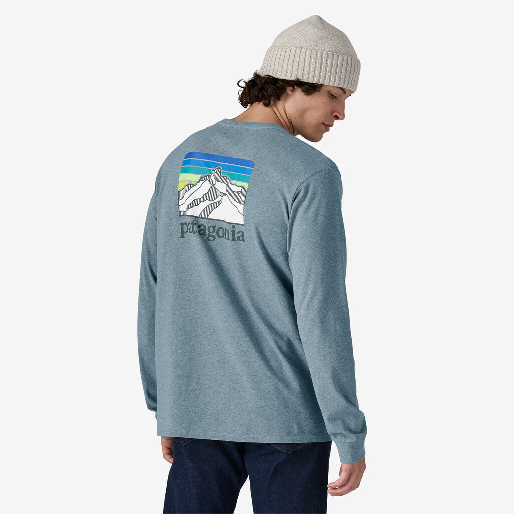 Patagonia Men's Long-Sleeved Line Logo Ridge Responsibili-Tee®: Thermal Blue