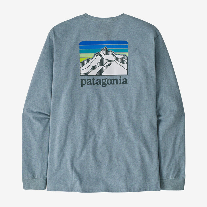 Patagonia Men's Long-Sleeved Line Logo Ridge Responsibili-Tee®: Thermal Blue