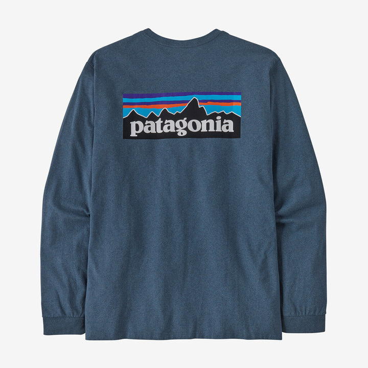 Patagonia Men's Long-Sleeved P-6 Logo Responsibili-Tee®: Utility Blue