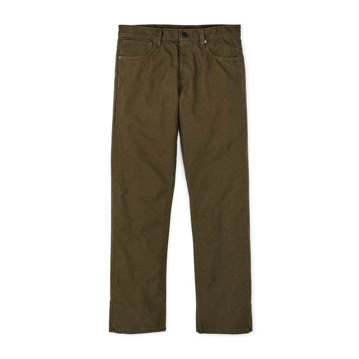 Filson Dry Tin Cloth 5-Pocket Pants: Marsh Olive
