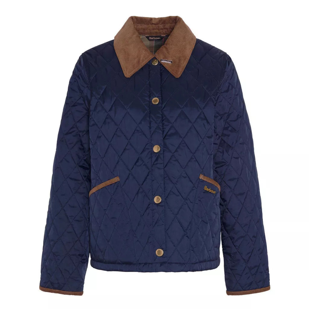 Barbour 30th Anniversary Cropped Liddesdale Quilted Jacket: Navy/Classic