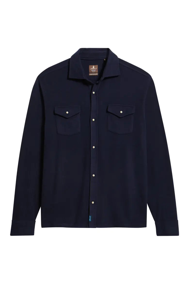 Johnnie-O York Snap Overshirt: Navy
