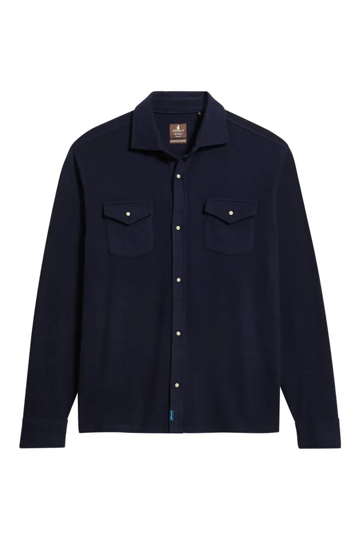 Johnnie-O York Snap Overshirt: Navy