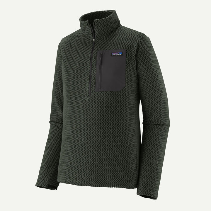 Patagonia Men's R1® Air Fleece Zip-Neck: Old Growth Green