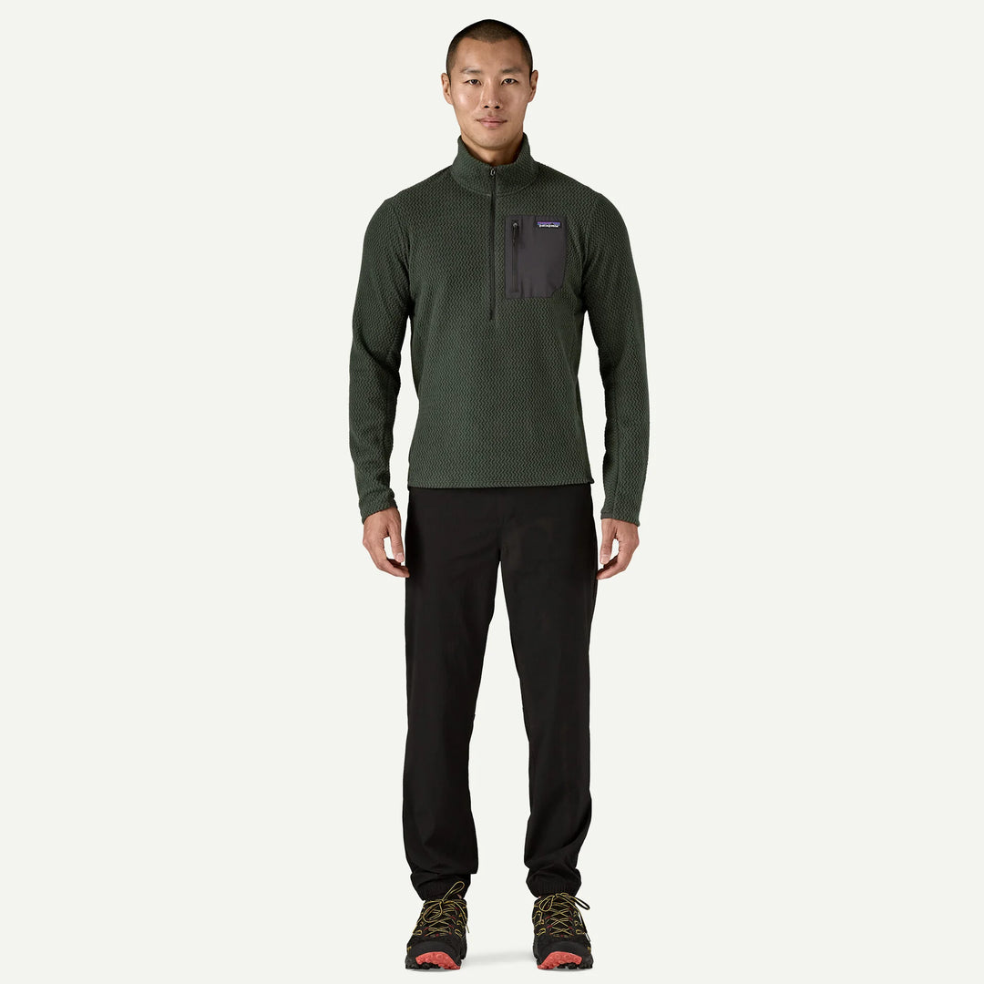 Patagonia Men's R1® Air Fleece Zip-Neck: Old Growth Green
