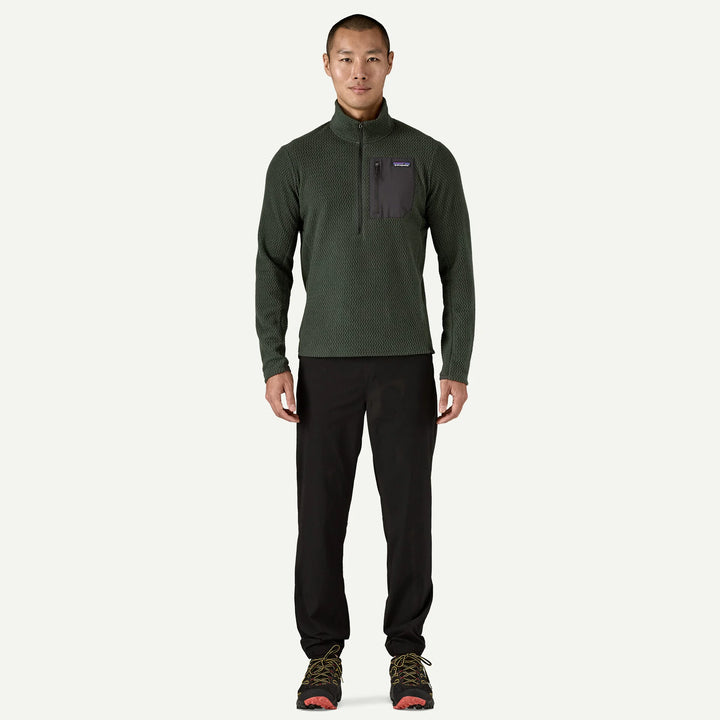 Patagonia Men's R1® Air Fleece Zip-Neck: Old Growth Green