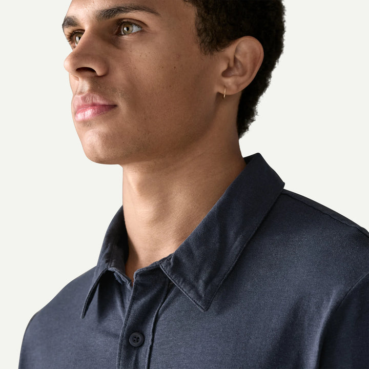 Patagonia Men's Trail Harbor Button-Down Knit Shirt: New Navy