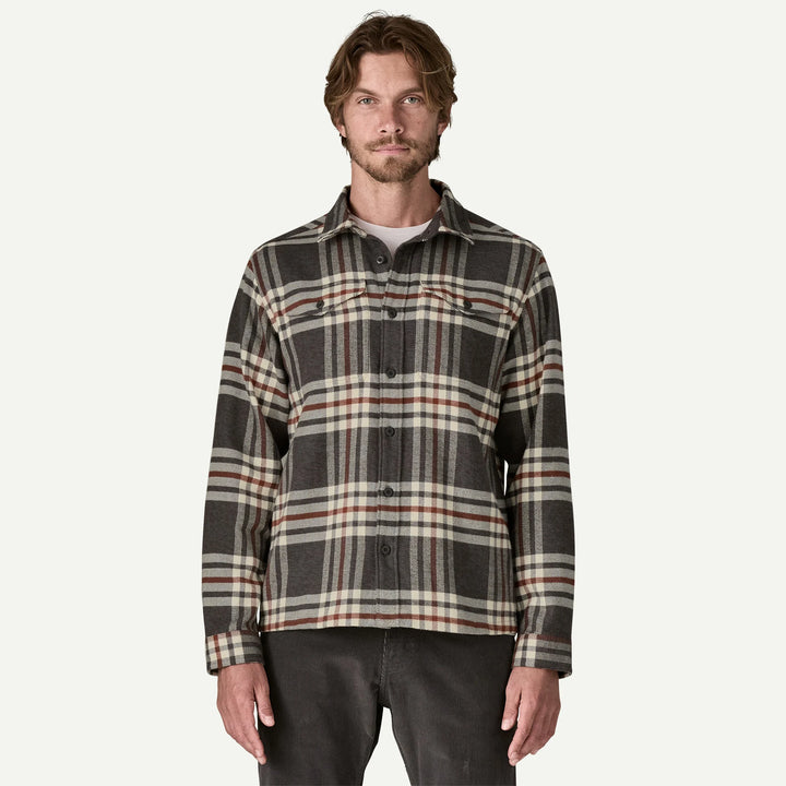 Patagonia Men's Fjord Flannel Shirt: Catch - Ink Black