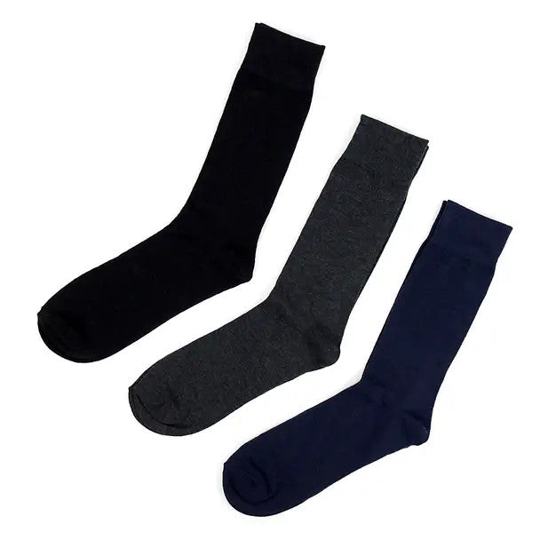 Parquet 3-Pack Assorted Solid Dress Socks