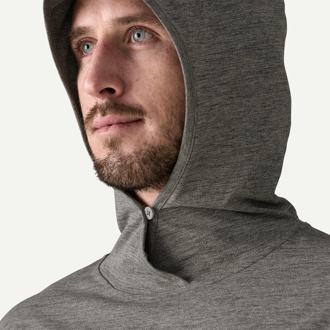Patagonia M's Cap Cool Sun Hoody: Forge Grey - Noble Grey X-Dye
