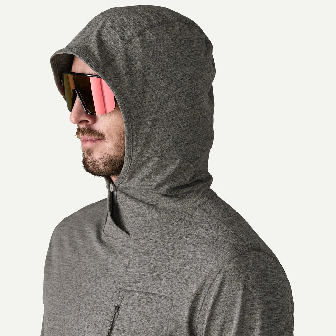 Patagonia M's Cap Cool Sun Hoody: Forge Grey - Noble Grey X-Dye