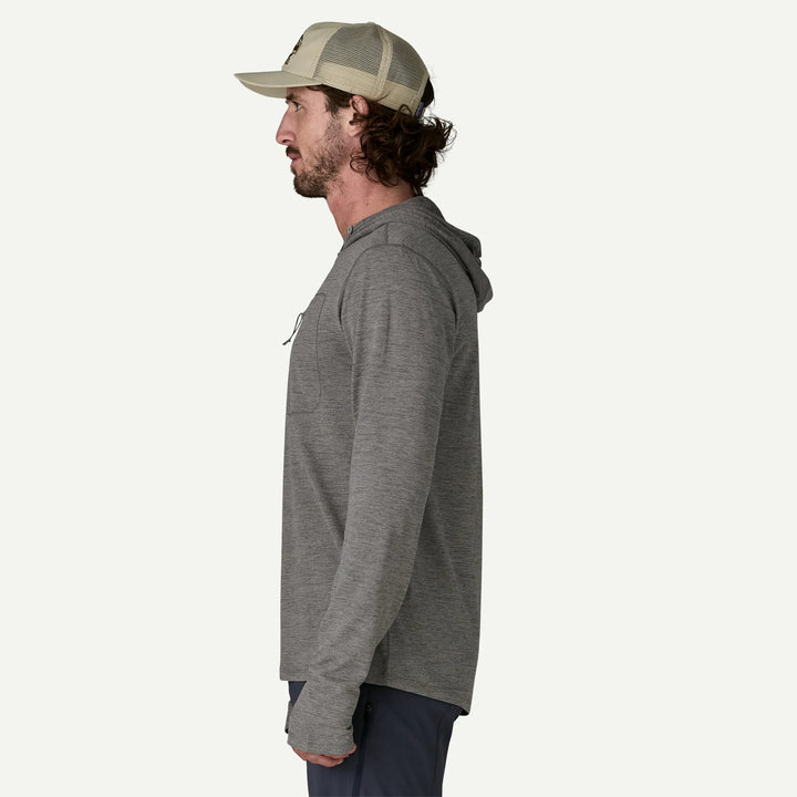Patagonia M's Cap Cool Sun Hoody: Forge Grey - Noble Grey X-Dye