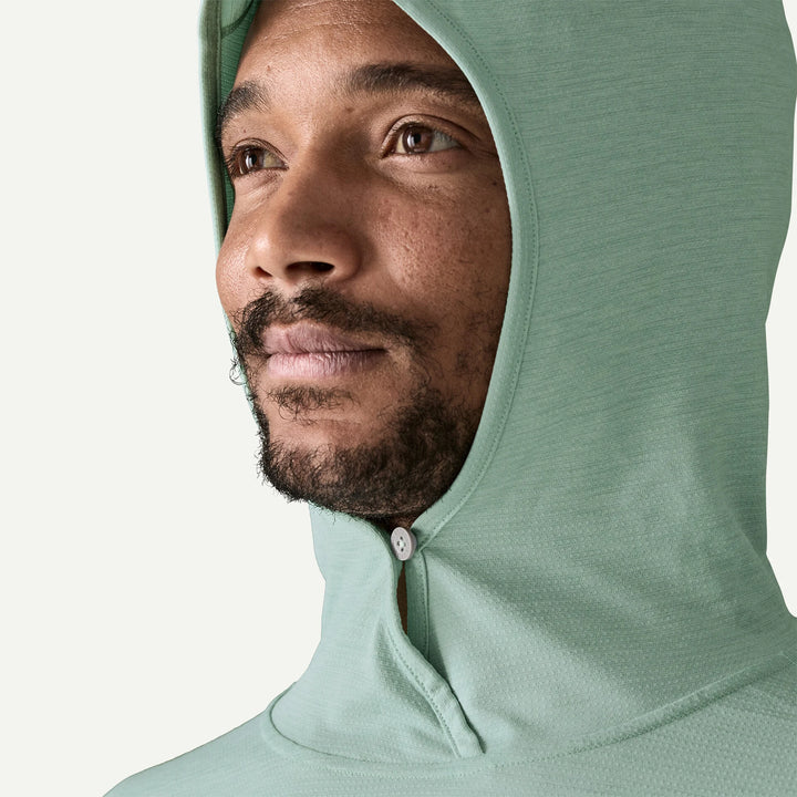 Patagonia M's Cap Cool Sun Hoody: Thermal Blue - Thin Ice X-Dye