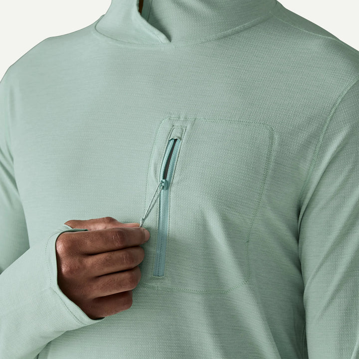 Patagonia M's Cap Cool Sun Hoody: Thermal Blue - Thin Ice X-Dye