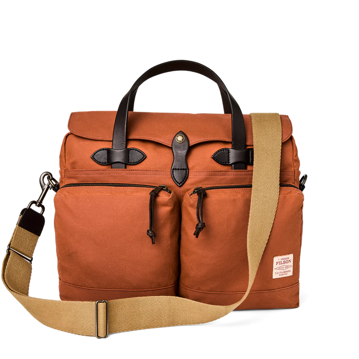 Filson 24 Hour Tin Cloth Briefcase: Rust