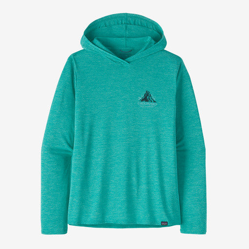 Patagonia Men's Capilene® Cool Daily Graphic Hoody Chouinard Crest: Subtidal Blue X-Dye