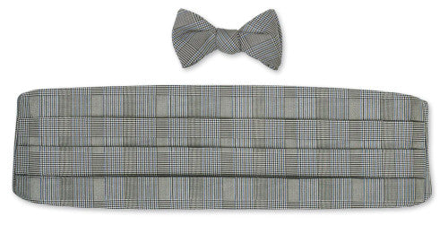 R. Hanauer Black/Royal Glen Plaid Cummerbund Set