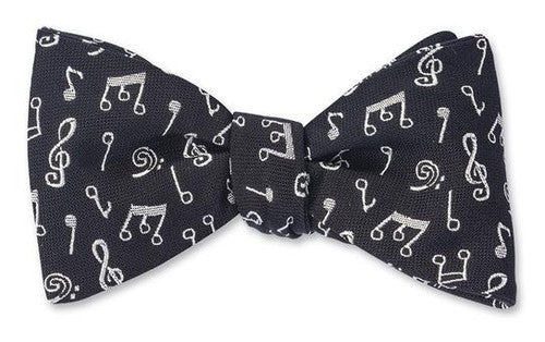 R Hanauer Black/White Music Notes Bow Tie