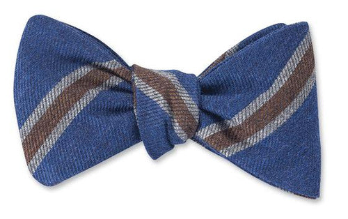 R Hanauer Blue/Brown Turner Stripes Bow Tie