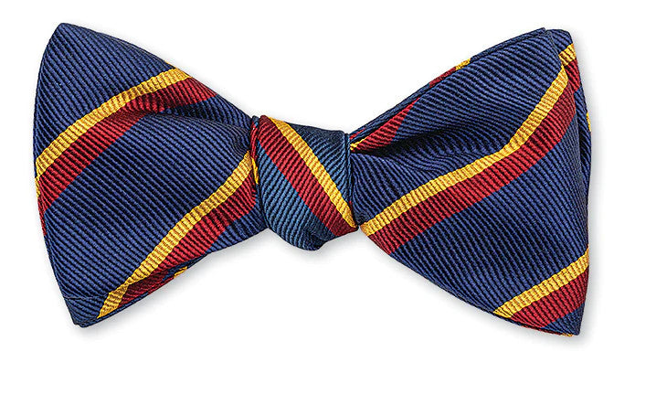 R Hanauer Roma Stripe Bowtie: Navy