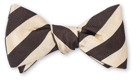 R. Hanauer Brown/Khaki Bar Stripes Bowtie