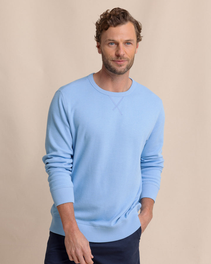 Southern Tide Long Sleeve East Bay Crew: Ocean Channel