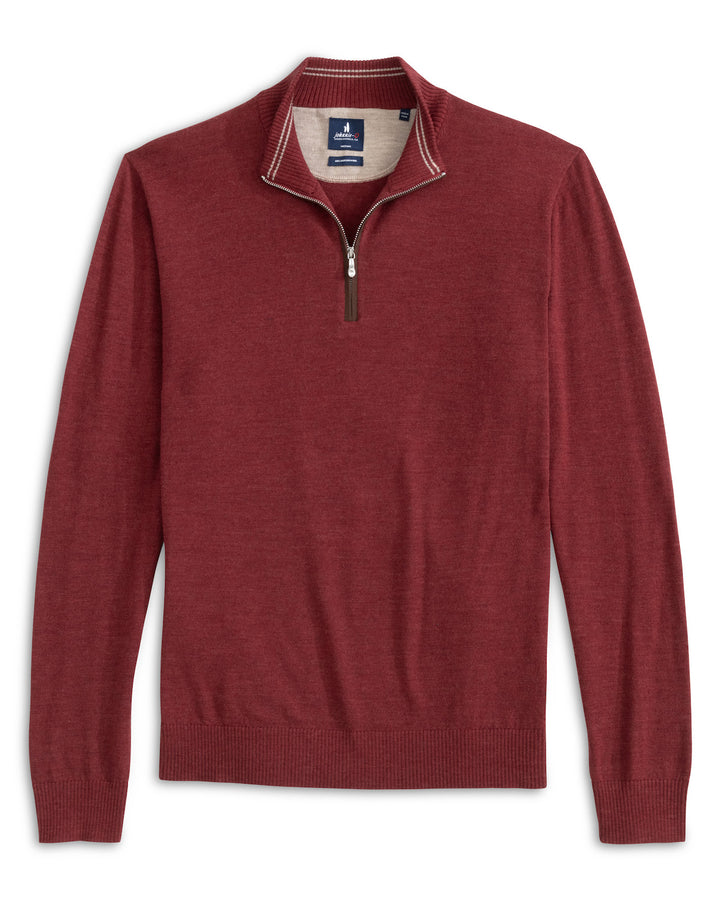 Johnnie-O Raynor Merino 1/4 Zip Sweater: Cinnamon