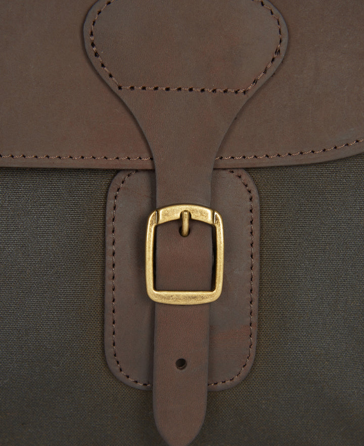 Barbour Waxed Leather Briefcase: Olive