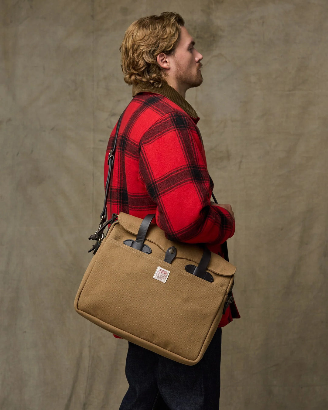 Filson Rugged Twill Original Briefcase: Tan